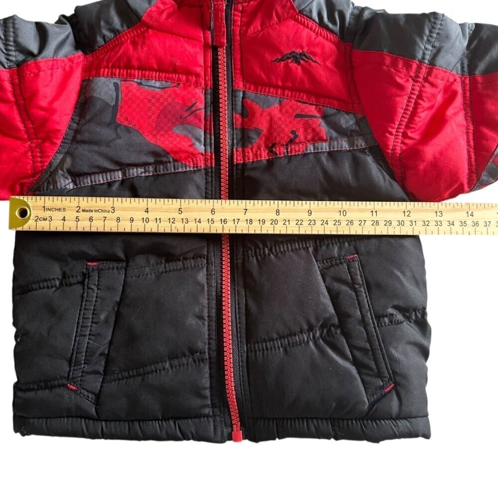 pacific trail jacket boys size 12M fleece lined hooded red black - Picture 5 of 11